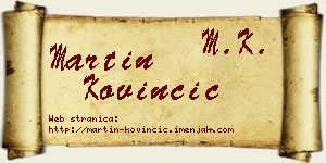 Martin Kovinčić vizit kartica